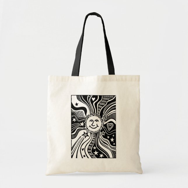 Tote Bag Motif Soleil Personnalisé  (Devant)