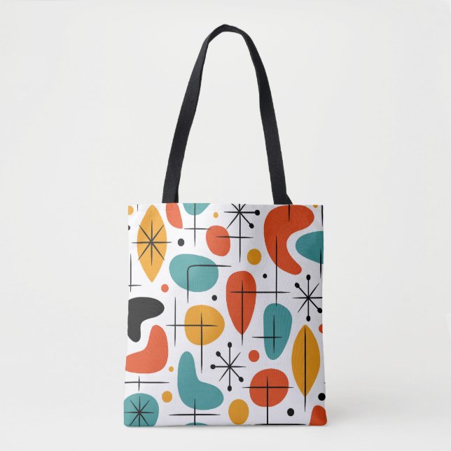 Tote Bag Motif Starburst Moderne du Milieu du Siècle (Devant)