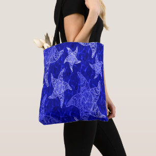 Tote Bag Motif Starfish bleu