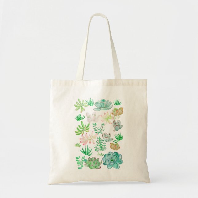 Tote Bag motif succulent bontanique (Devant)