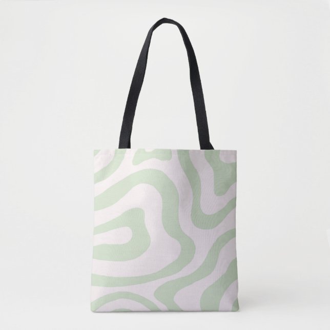 Tote Bag Motif Super à bande verte Sage Green (Devant)