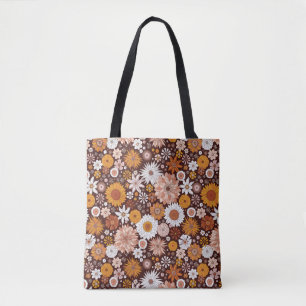 Tote Bag Motif super Retro Flower Garden