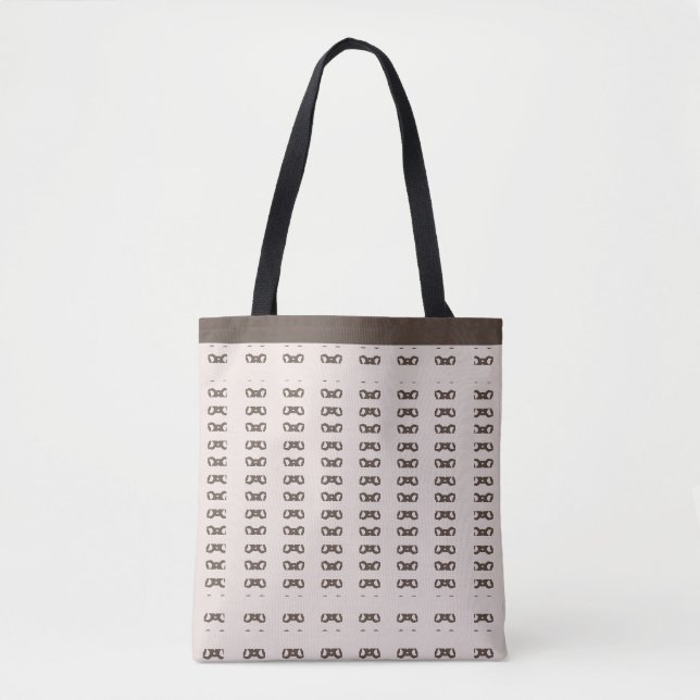 Tote Bag Motif Tao Beige Clair et Marron Café (Devant)