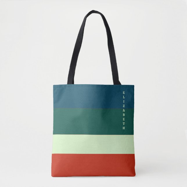 Tote Bag Motif tendance à rayures personnalisées (Devant)
