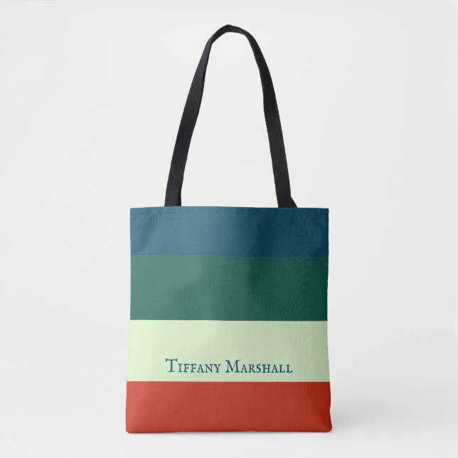 Tote Bag Motif tendance à rayures personnalisées (Devant)