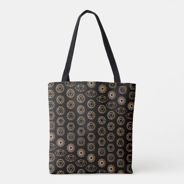 Tote Bag Motif tendance Gold Chakras (Dos)