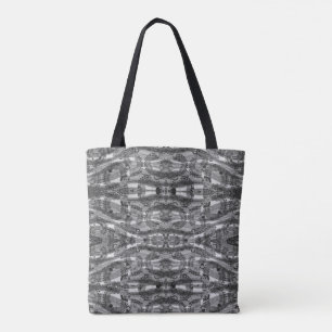 Tote Bag Motif texturé noir et blanc