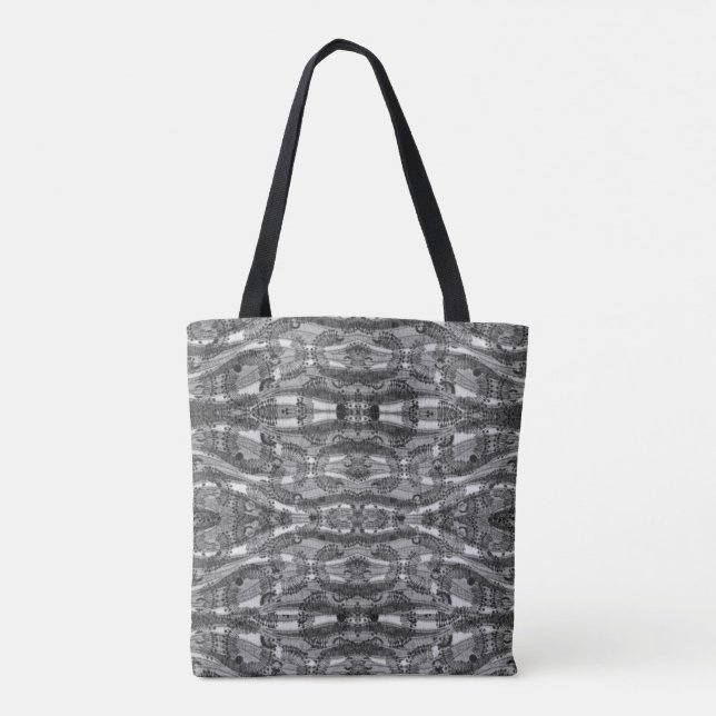 Tote Bag Motif texturé noir et blanc (Dos)