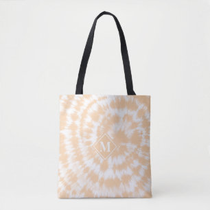 Tote Bag Motif Tie Dye Orange Monogramme Féminin