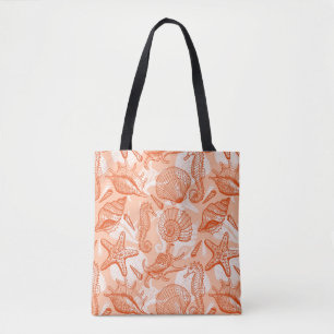 Tote Bag Motif tiré par la main de mer