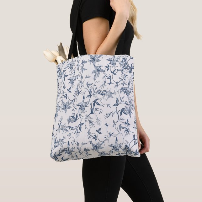 Tote Bag Motif Toile De Jouy (De près)