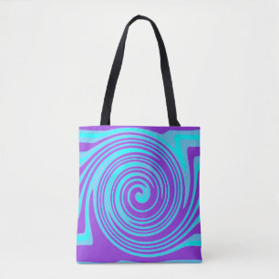 Tote Bag Motif tourbillon bleu et violet