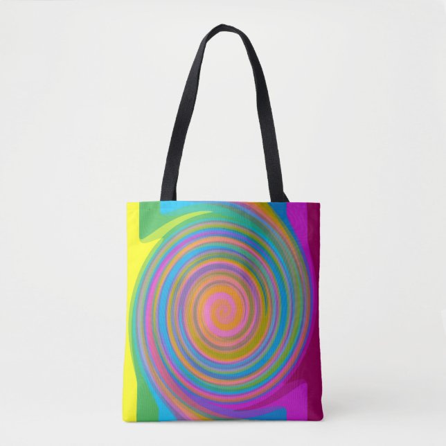 Tote Bag Motif tourbillon coloré (Devant)