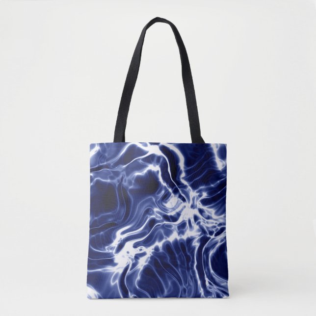 Tote Bag Motif tourbillonnant bleu (Devant)