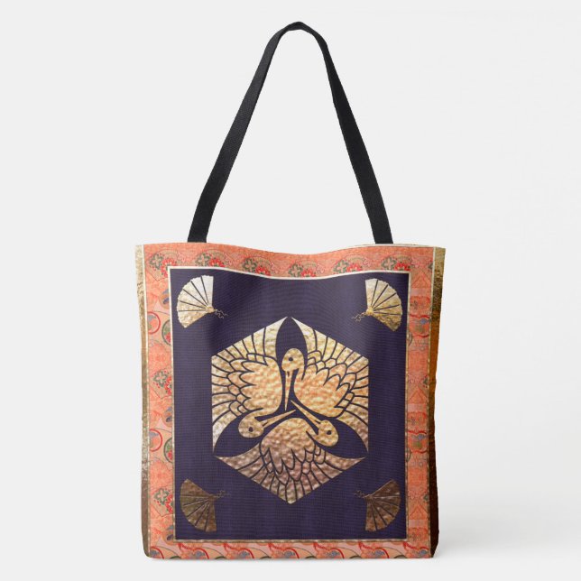 Tote Bag Motif traditionnel japonais du cygne (Dos)