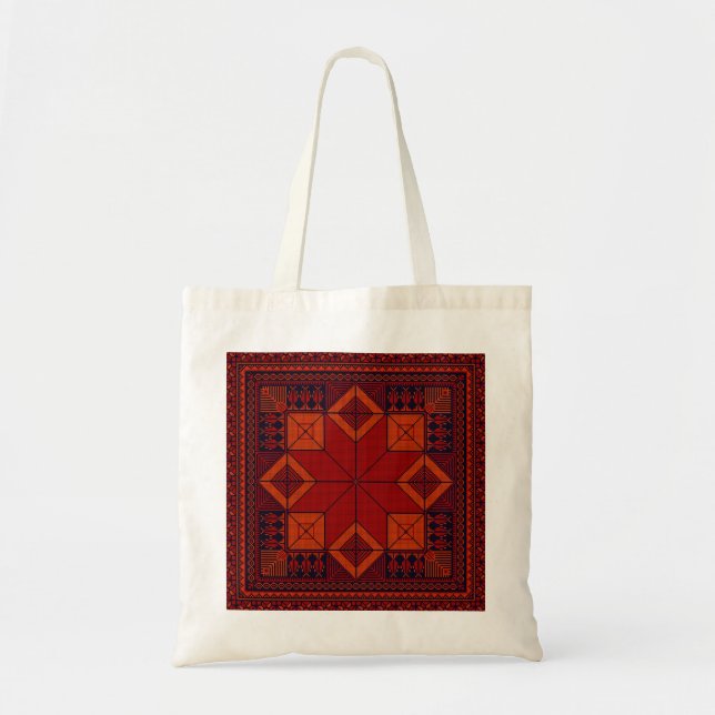 Tote Bag Motif traditionnel Palestine broderie tatreez (Devant)