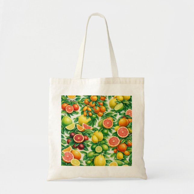Tote Bag Motif tranche de citrus mélangé (Devant)