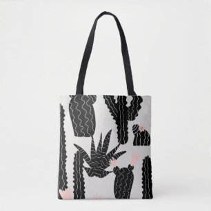 Tote Bag Motif transparent avec illustration cactus