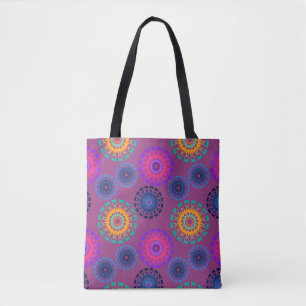 Tote Bag Motif transparent avec ouverture ronde multicolore