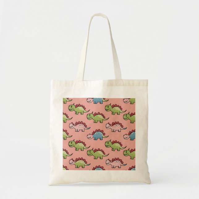Tote Bag Motif transparent de dinosaure mignon (Devant)