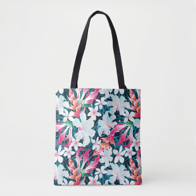 Tote Bag Motif tropical coloré (Devant)