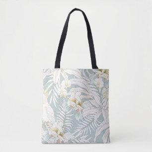 Tote Bag Motif tropical sans couture avec fleurs Orchidée,