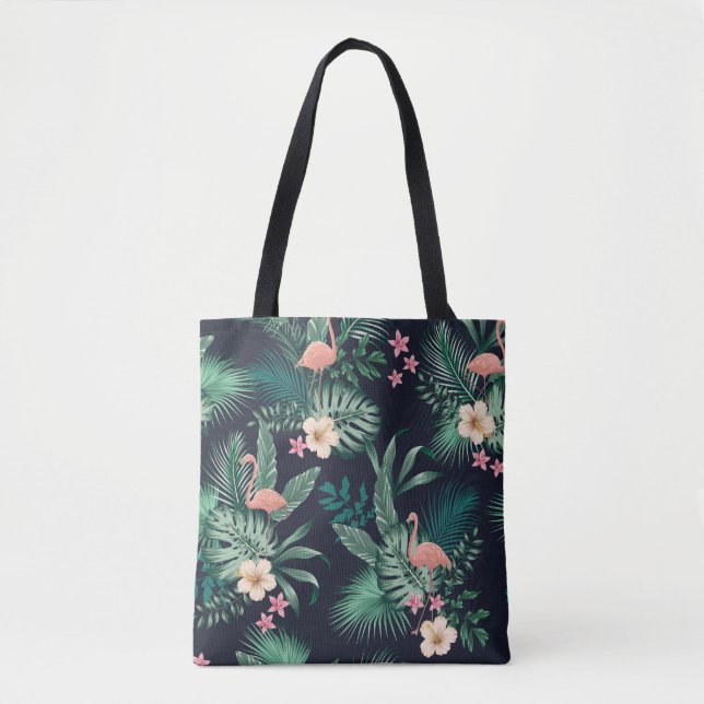 Tote Bag  motif tropicale transparente avec feuillage luxur (Devant)
