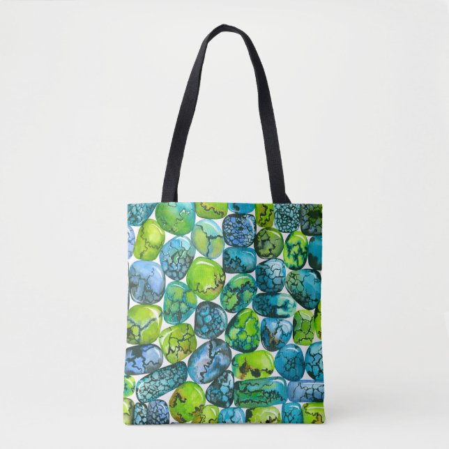 Tote Bag Motif turquoise (Devant)