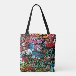 Tote Bag Motif urbain de caractères de graffiti d'art de