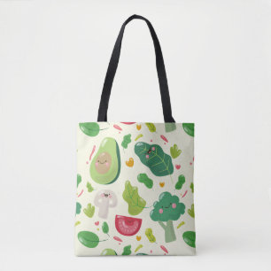 Tote Bag Motif végétal de caractères de bande dessinée