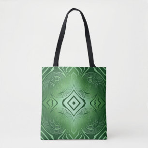 Tote Bag motif vert abstrait de remous