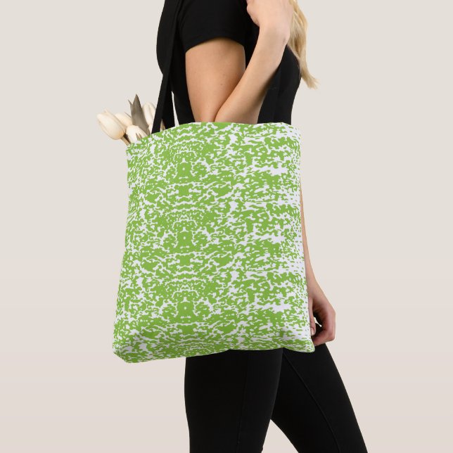 Tote Bag Motif Vert Citron Grunge - Décoration Abstraite d' (De près)