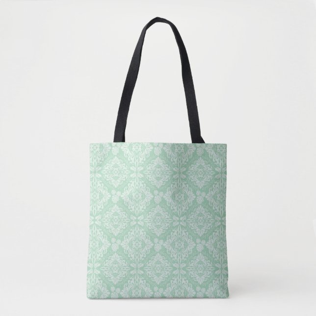 Tote Bag Motif vert de damassé (Devant)