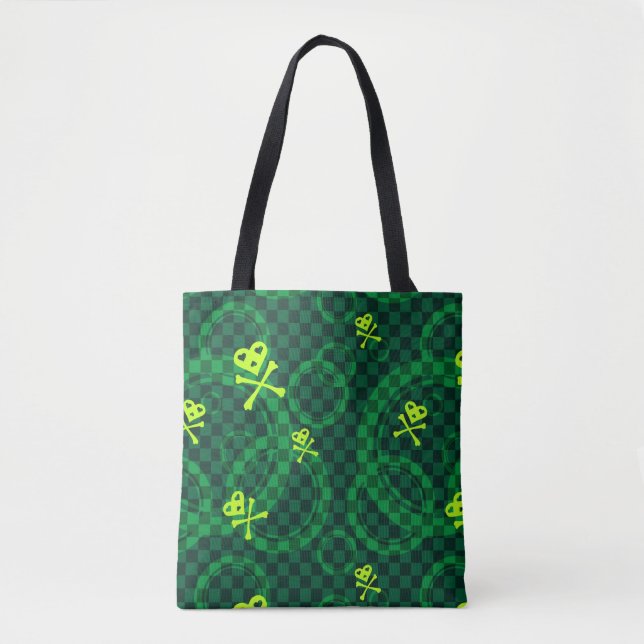 Tote Bag Motif vert d'Emo avec des cercles (Devant)