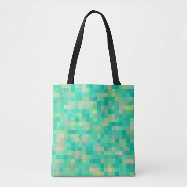 Tote Bag Motif vert multicolore (Devant)