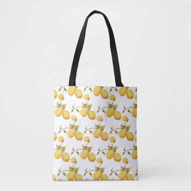 Tote Bag Motif vintage au citron (Devant)