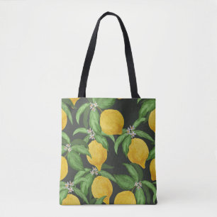 Tote Bag Motif vintage au citron sans soudure. Retour de fr
