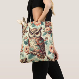 Tote Bag Motif vintage Cute Owl