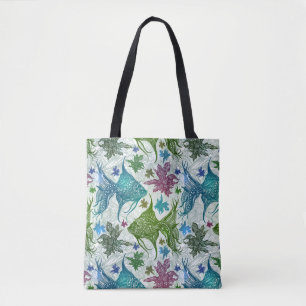 Tote Bag Motif vintage de poissons
