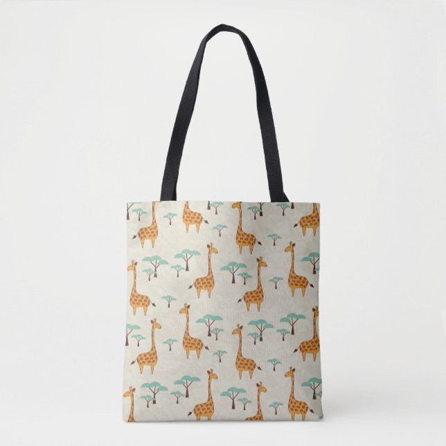 Tote Bag Motif vintage Giraffe. (Devant)