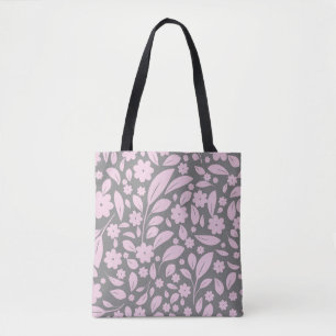 Tote Bag motif vintage sans couture avec fleurs roses et le