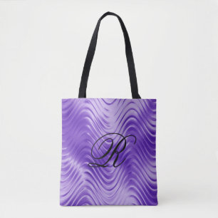 Tote Bag Motif violet oneux avec Monogramme