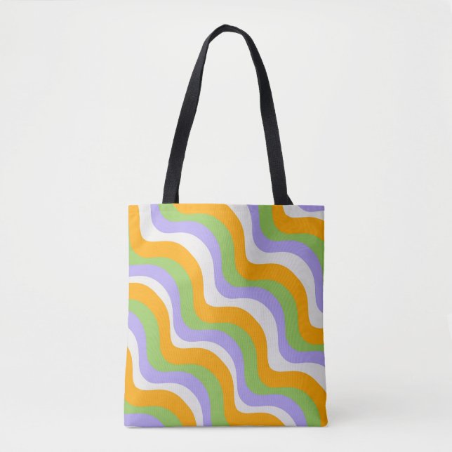 Tote Bag Motif Y2k Abstrait de la couche Super d'onde rétro (Devant)