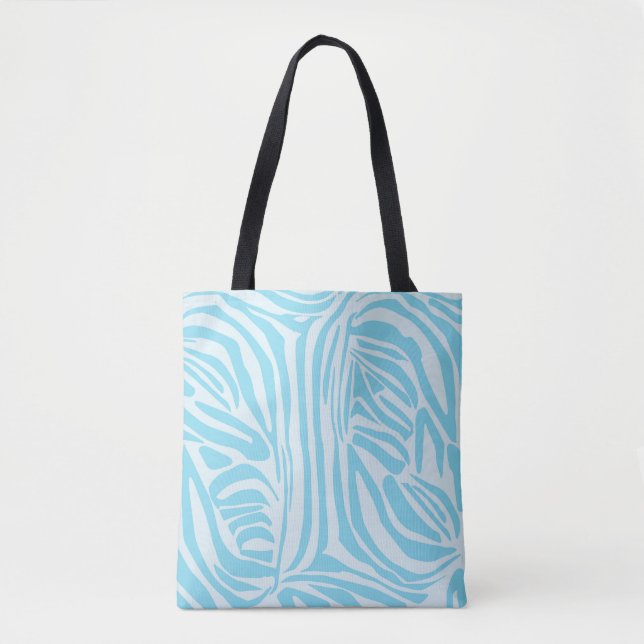 Tote Bag Motif Zèbre Bleu (Devant)