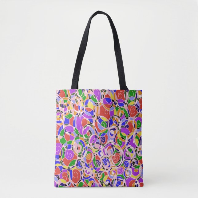 Tote Bag Motifs abstraits de couleur pastel (Devant)