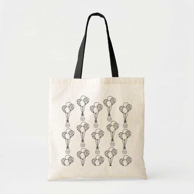 Tote Bag Motifs Ballons Blancs Et Noirs (Devant)