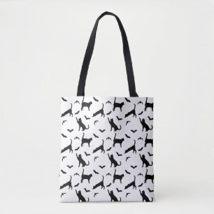 Tote Bag Motifs Chat Noir Et Chat Bat Mignons Motif Hallowe