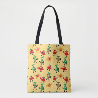 Tote Bag Motifs de design avec joli caractère de fruits