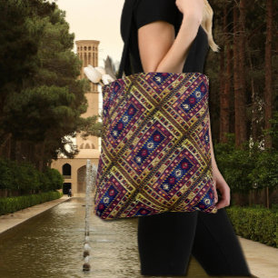 Tote Bag Motifs de tapis orientaux aux couleurs de l'automn