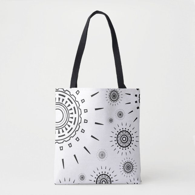 Tote Bag Motifs d'éclats noirs sur fond blanc (Devant)